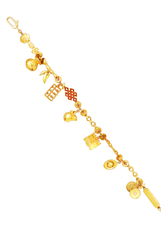 TOMEI Nine Elements Of Life Bracelet, Yellow Gold 916