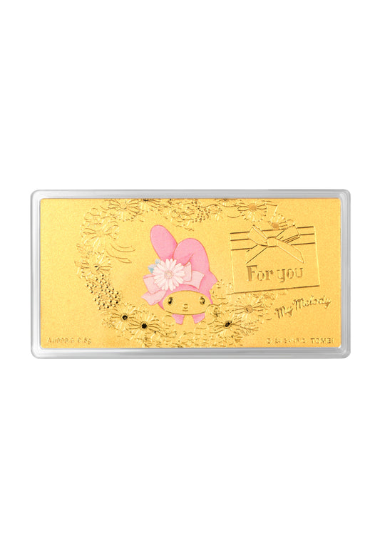 TOMEI X SANRIO My Melody Bloom Gold Foil 0.5G, Yellow Gold 9999