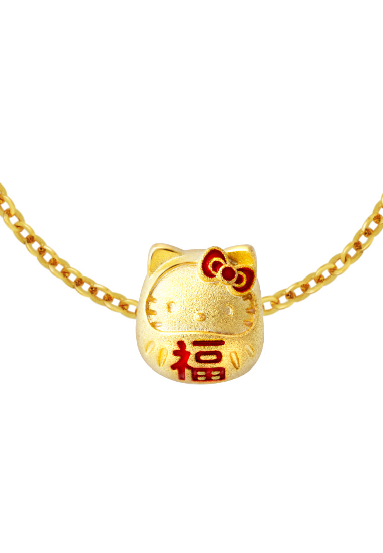 TOMEI X SANRIO Hello Kitty Fuwa Charm, Yellow Gold 916