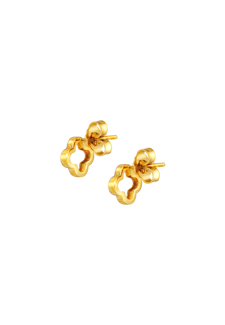 TOMEI [Online Exclusive] Lusso Italia Clover Earrings, Yellow Gold 916