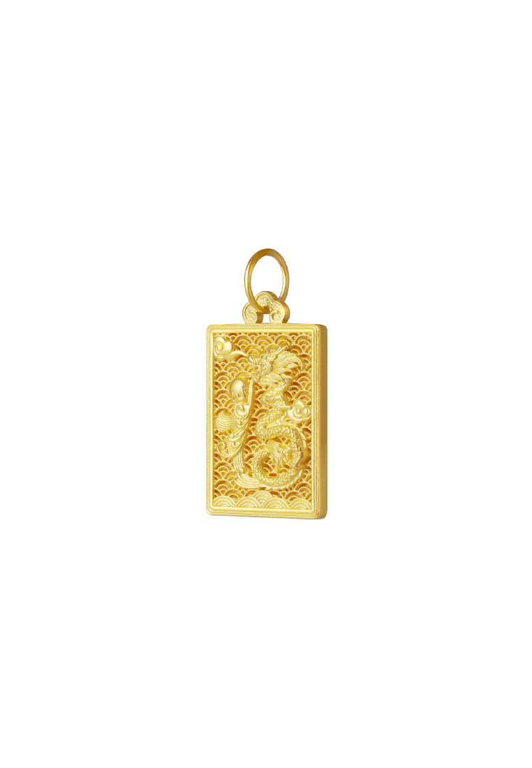 TOMEI Dragon Pendant, Yellow Gold 999