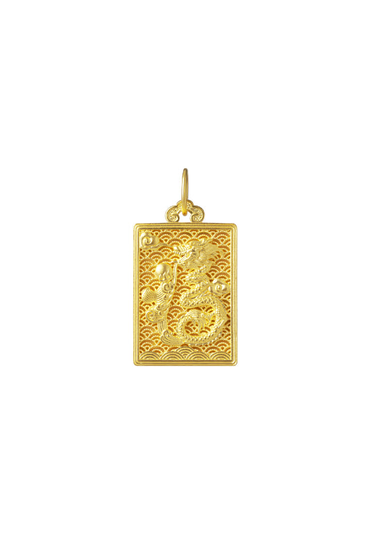 TOMEI Dragon Pendant, Yellow Gold 999