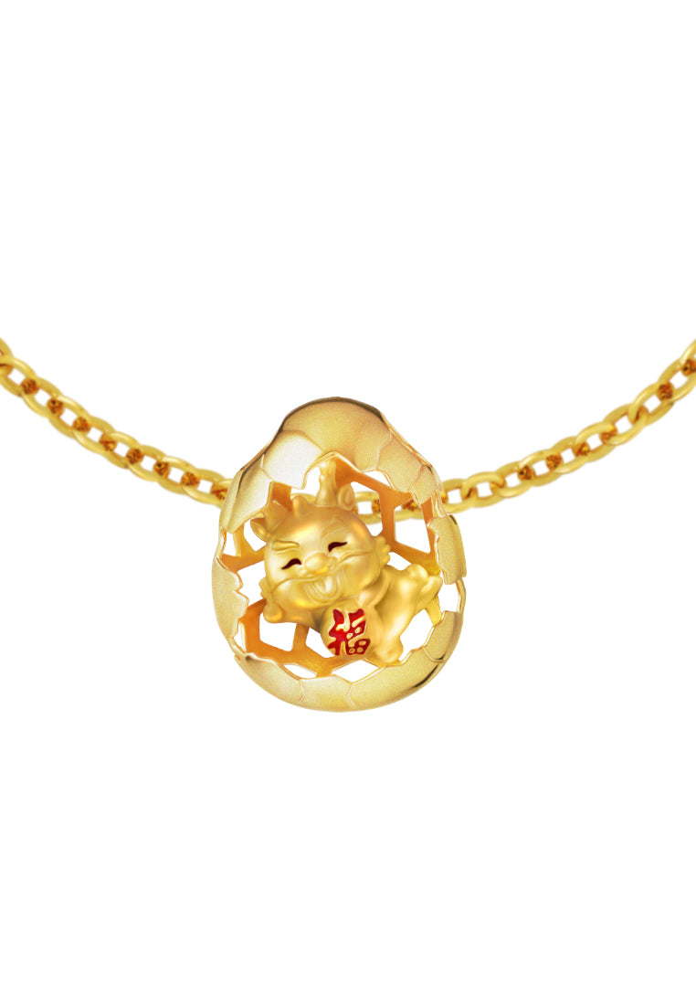 TOMEI Newborn Dragon Pendant, Yellow Gold 916