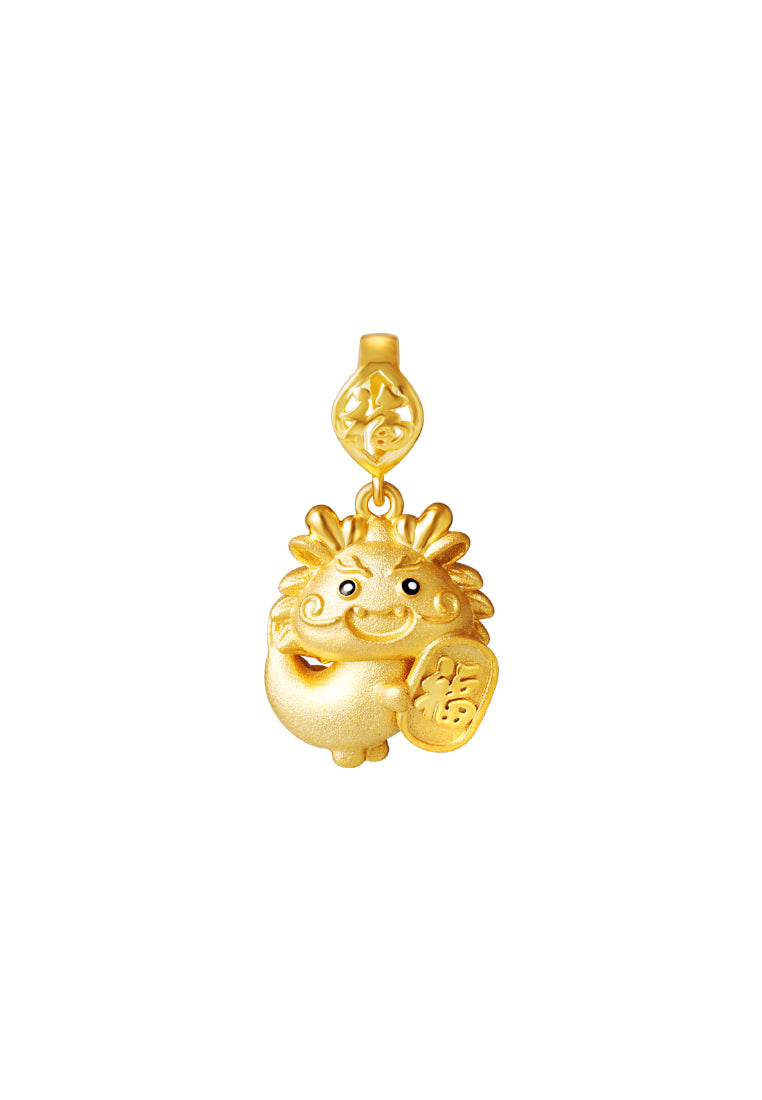 TOMEI Blessful Dragon Pendant, Yellow Gold 916