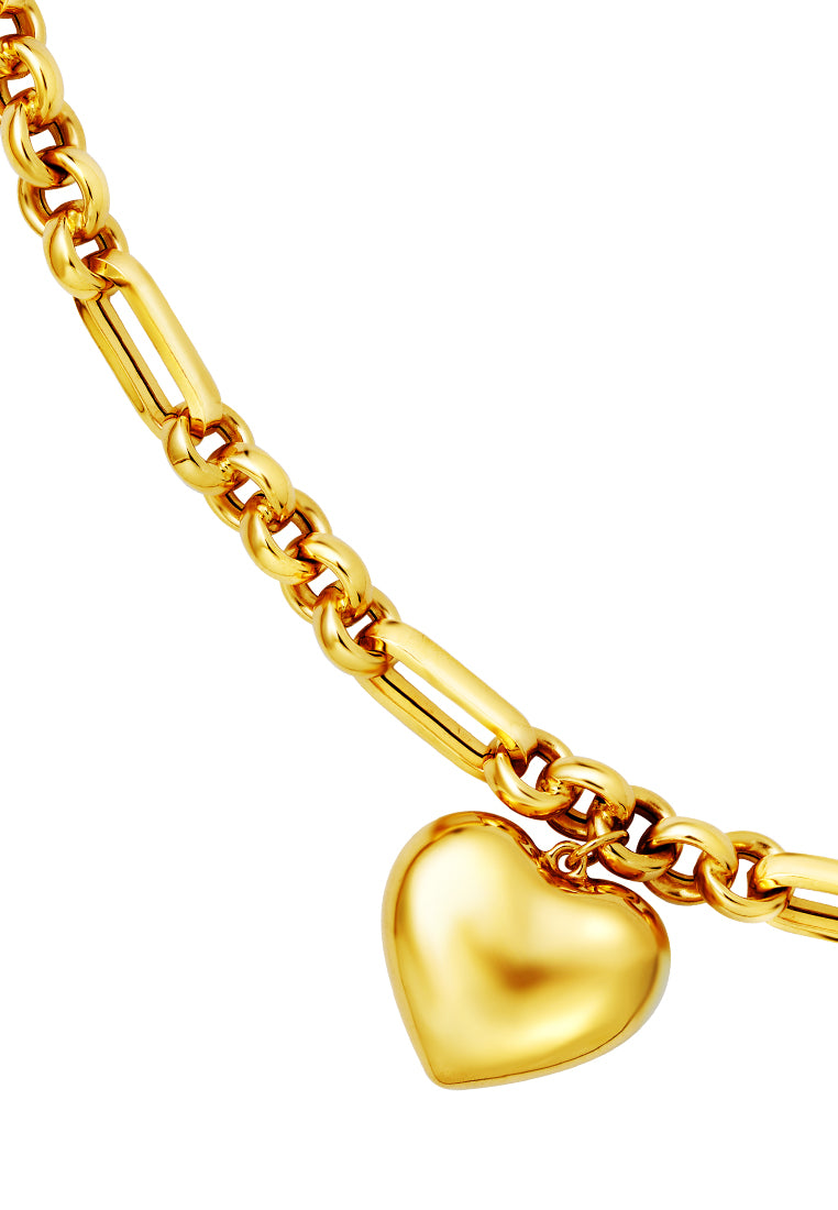 TOMEI Lusso Italia Sweetheart Chain Link Bracelet, Yellow Gold 916