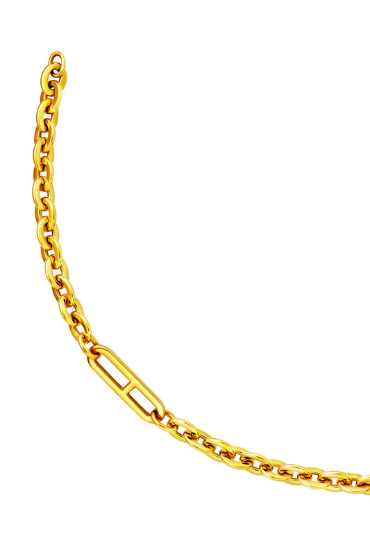 TOMEI Lusso Italia Split Link Tiny Chain Bracelet, Yellow Gold 916