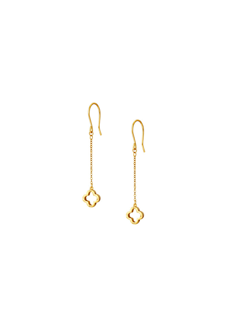 TOMEI [Online Exclusive] Lusso Italia Drop Clover Earrings, Yellow Gold 916