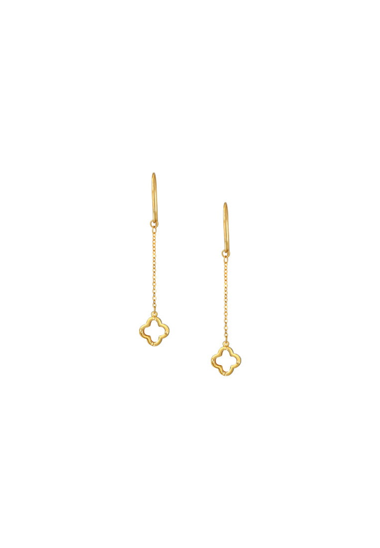 TOMEI [Online Exclusive] Lusso Italia Drop Clover Earrings, Yellow Gold 916