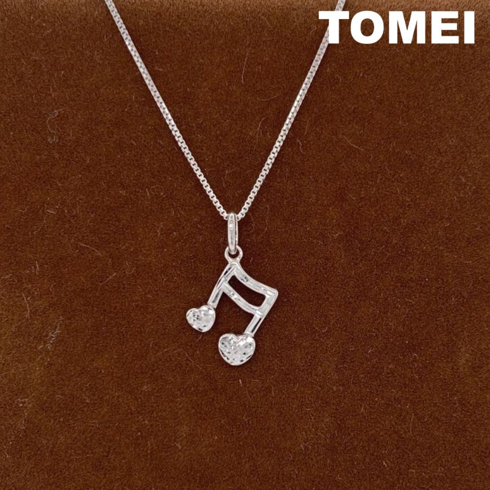 TOMEI Music Note Pendant, White Gold 585