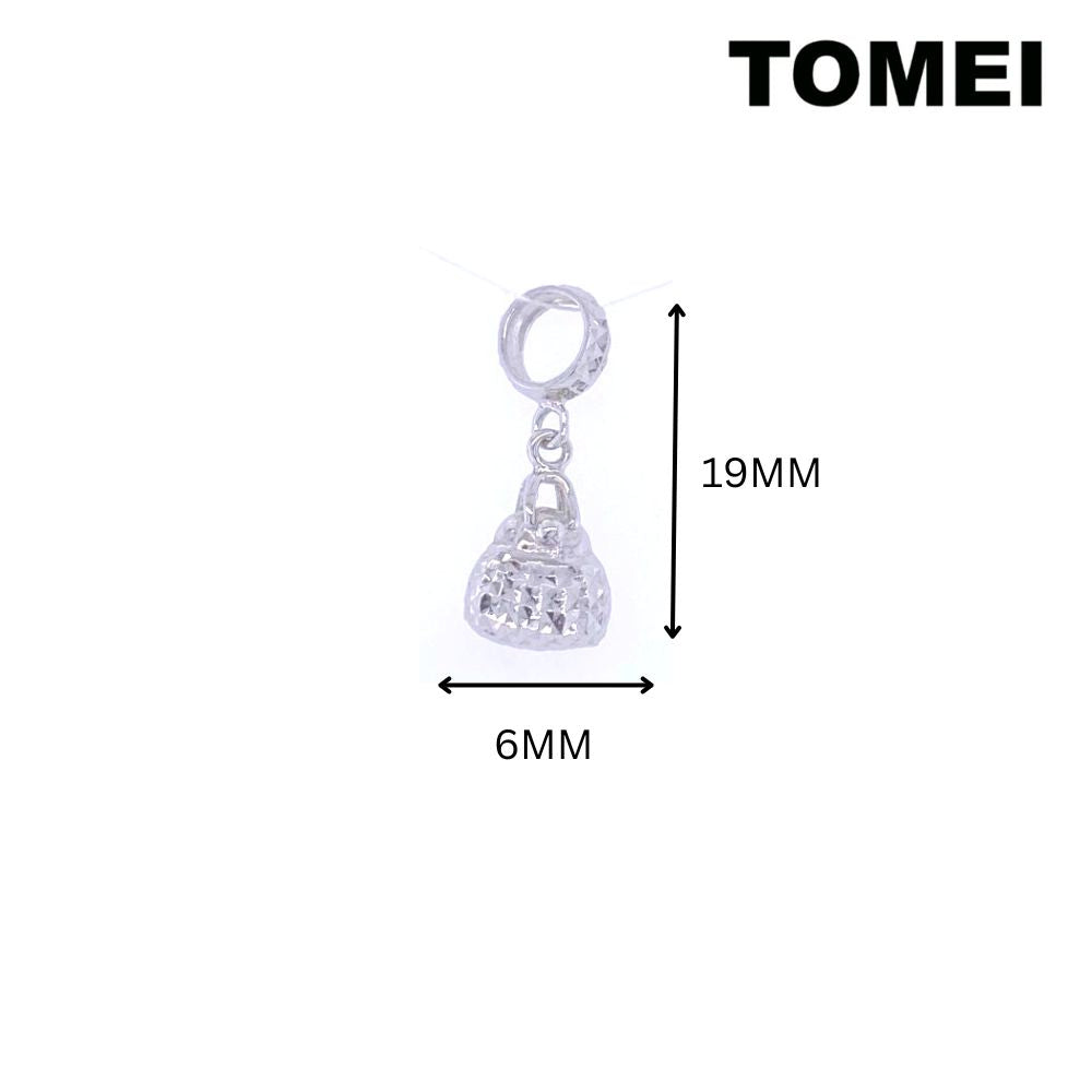 TOMEI Handbag Charm, White Gold 585