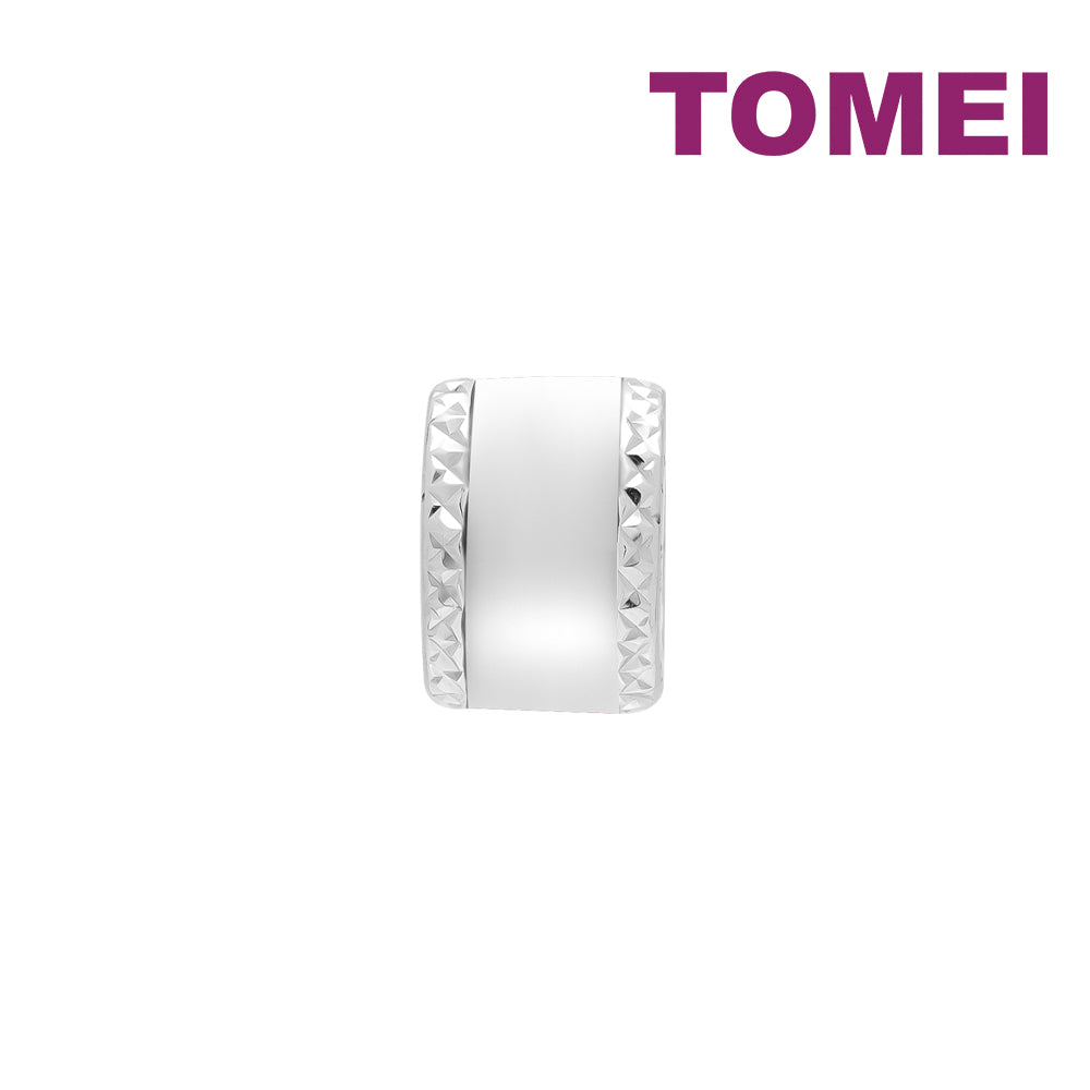 TOMEI White/Red Charm, White Gold 585