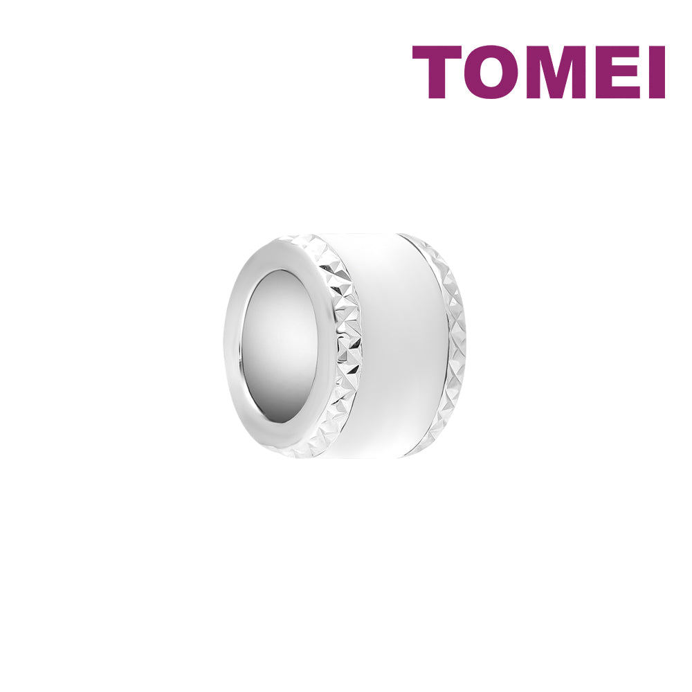 TOMEI White/Red Charm, White Gold 585