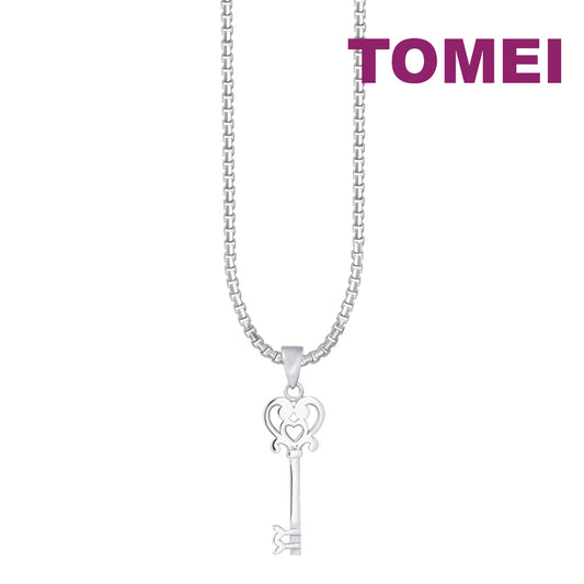 TOMEI Key Pendant, White Gold 585