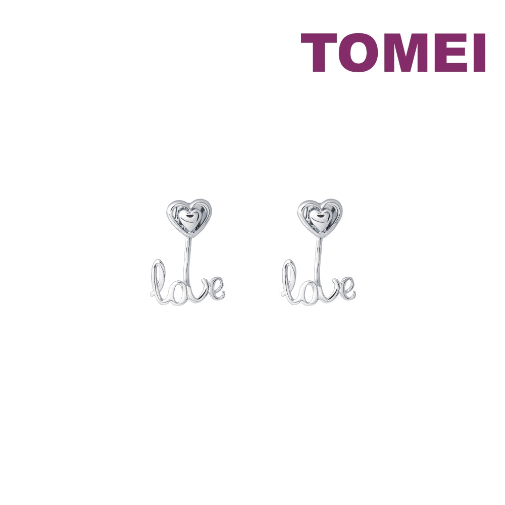 TOMEI 2-in-1 Love Earrings, White Gold 750