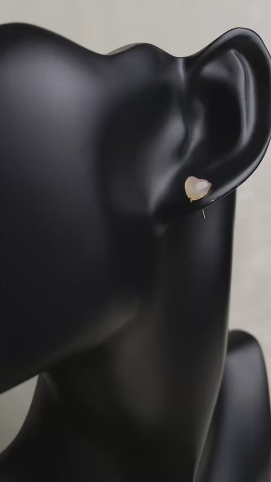 TOMEI Harvest Glow Collection, Nephrite Heart Earrings [Online Exclusive]