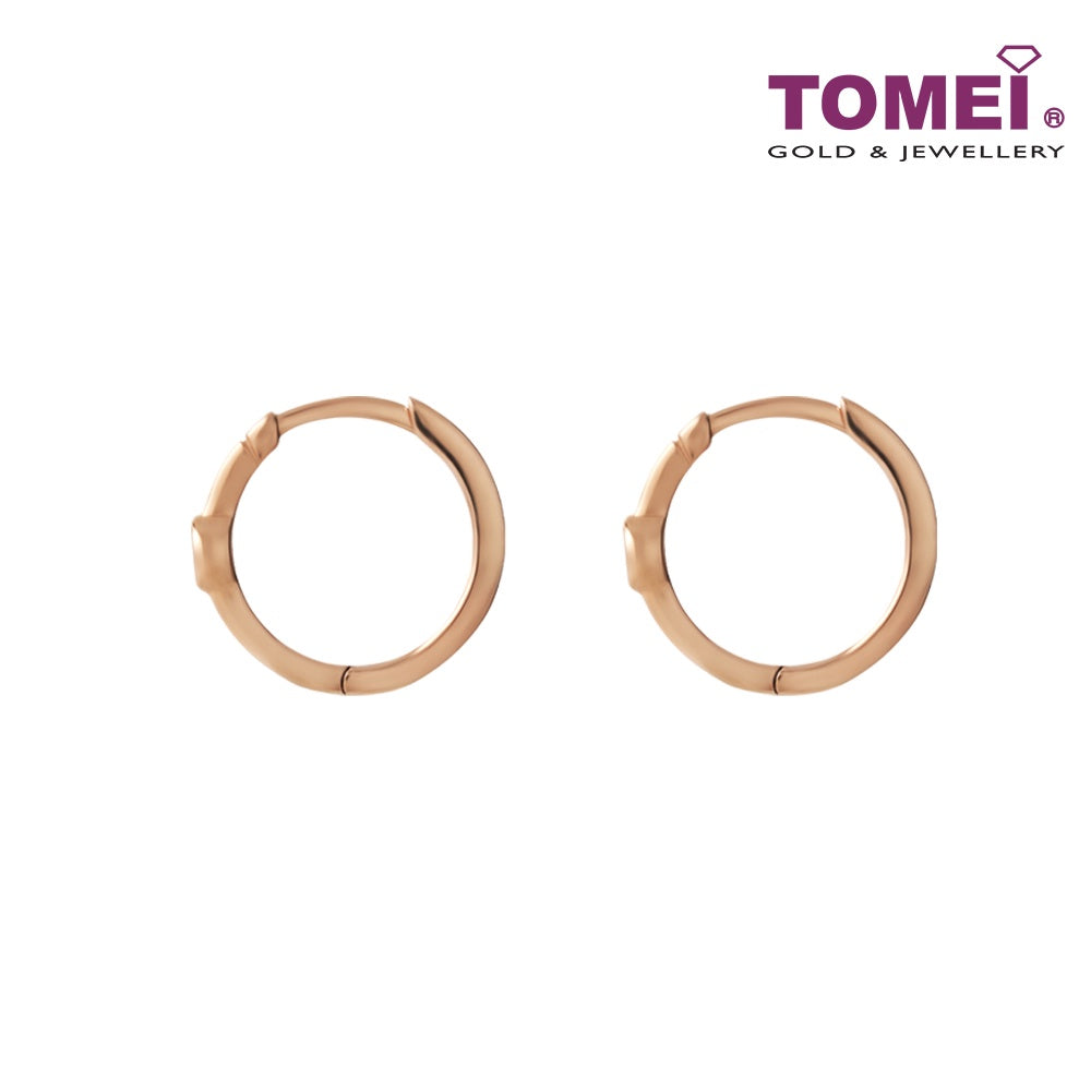 TOMEI [Online Exclusive] Little Ball Loop Earrings, Rose Gold 375