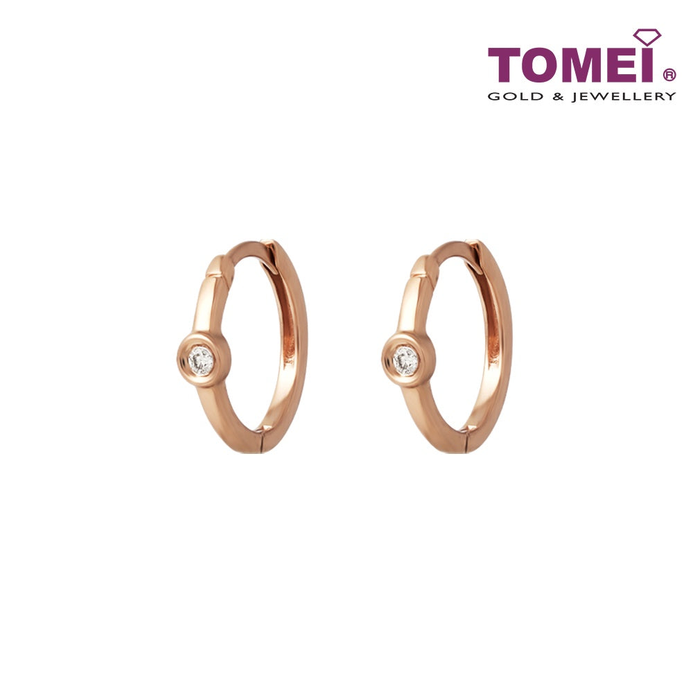 TOMEI [Online Exclusive] Little Ball Loop Earrings, Rose Gold 375