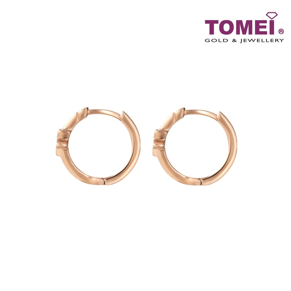 TOMEI [Online Exclusive] Little Star Loop Earrings, Rose Gold 375