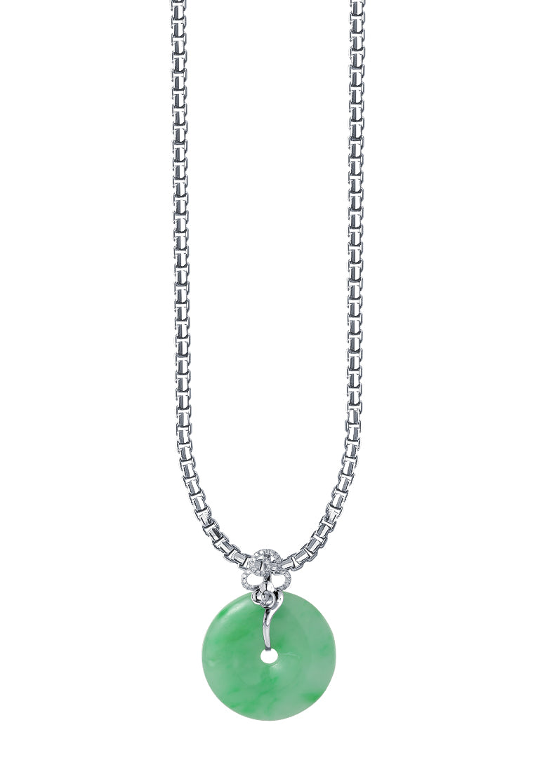 TOMEI Jade Of Completeness Pendant, White Gold 750