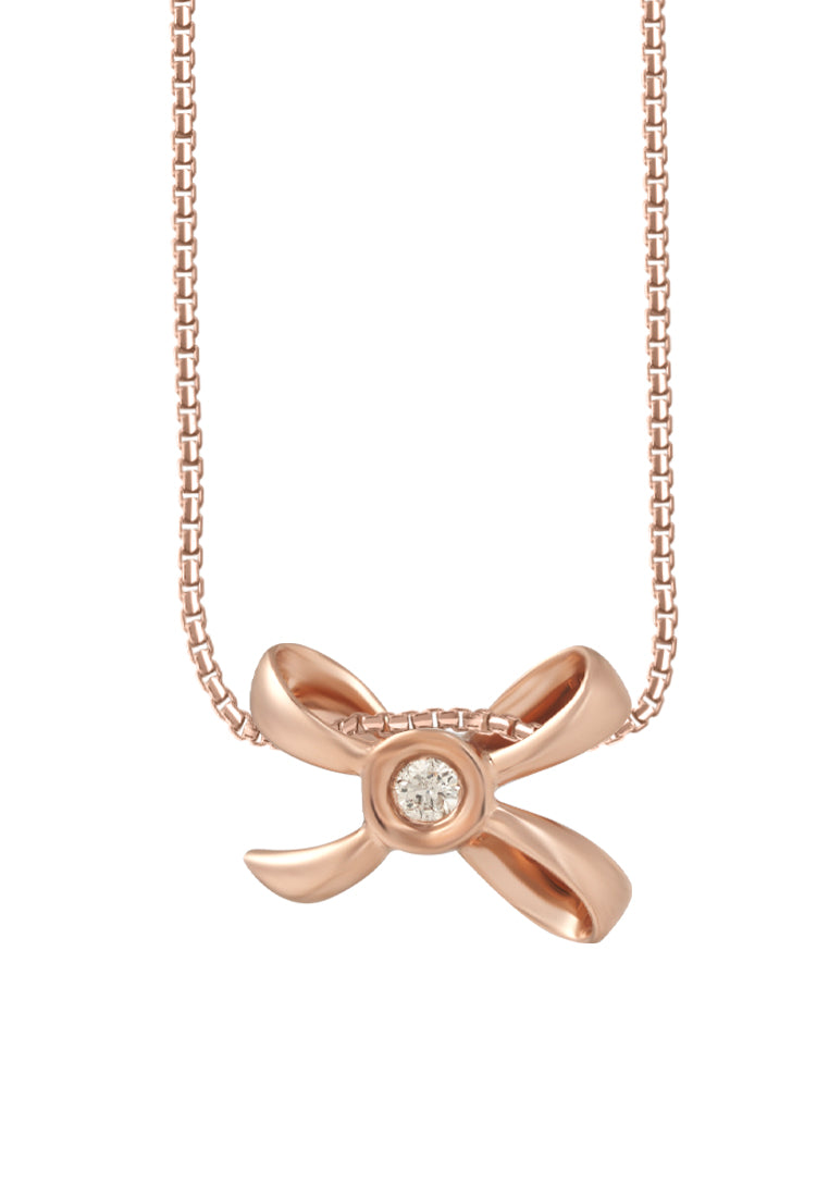 TOMEI [Online Exclusive] Minimalist Ribband Pendant, Rose Gold 375