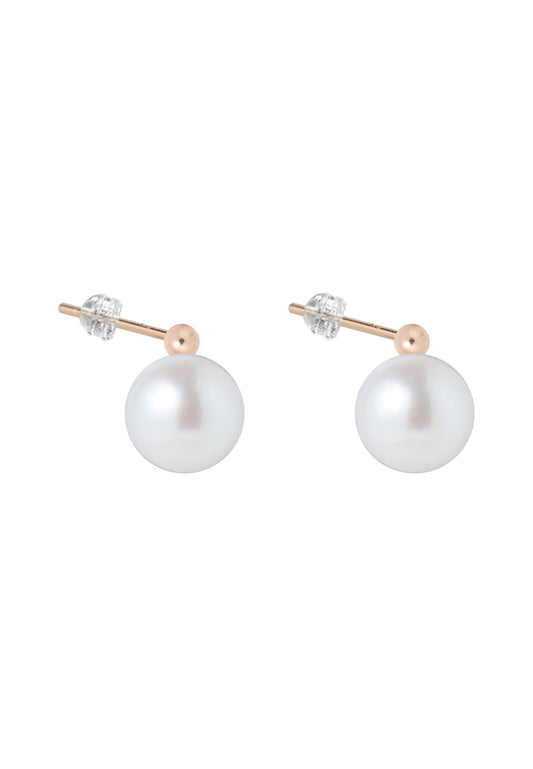 TOMEI Pearlfect Love Bead Earrings, Rose Gold 750