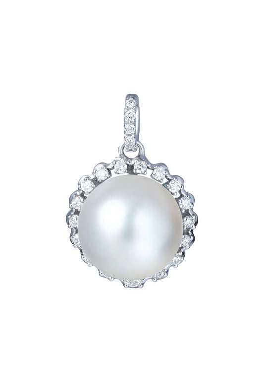 TOMEI Pearl Pendant, White Gold 750