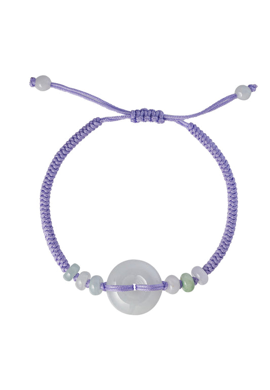 TOMEI [Online Exclusive] Natural Ping-An-Kou Jade with Purple Rope Bracelet