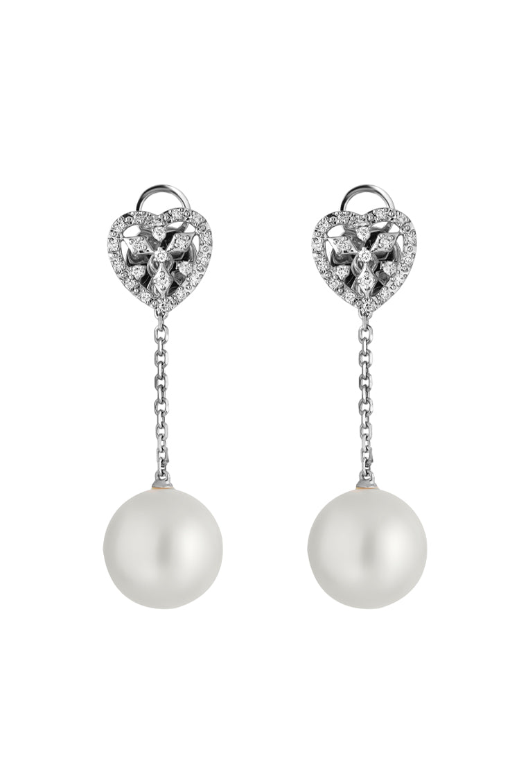 TOMEI Precious Pearl Earrings, White Gold 750 (E2159)