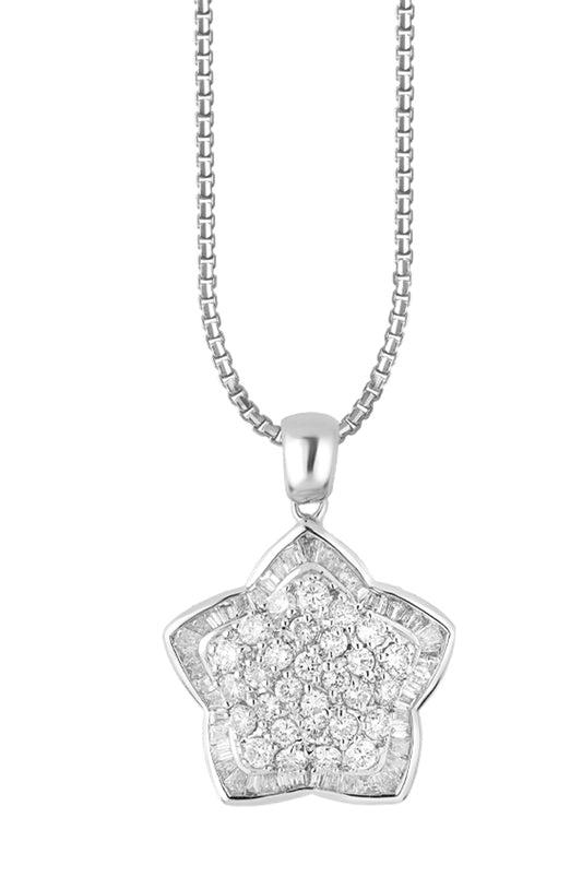 TOMEI Elegant Star Diamond Pendant, White Gold 750 (DP0005263)