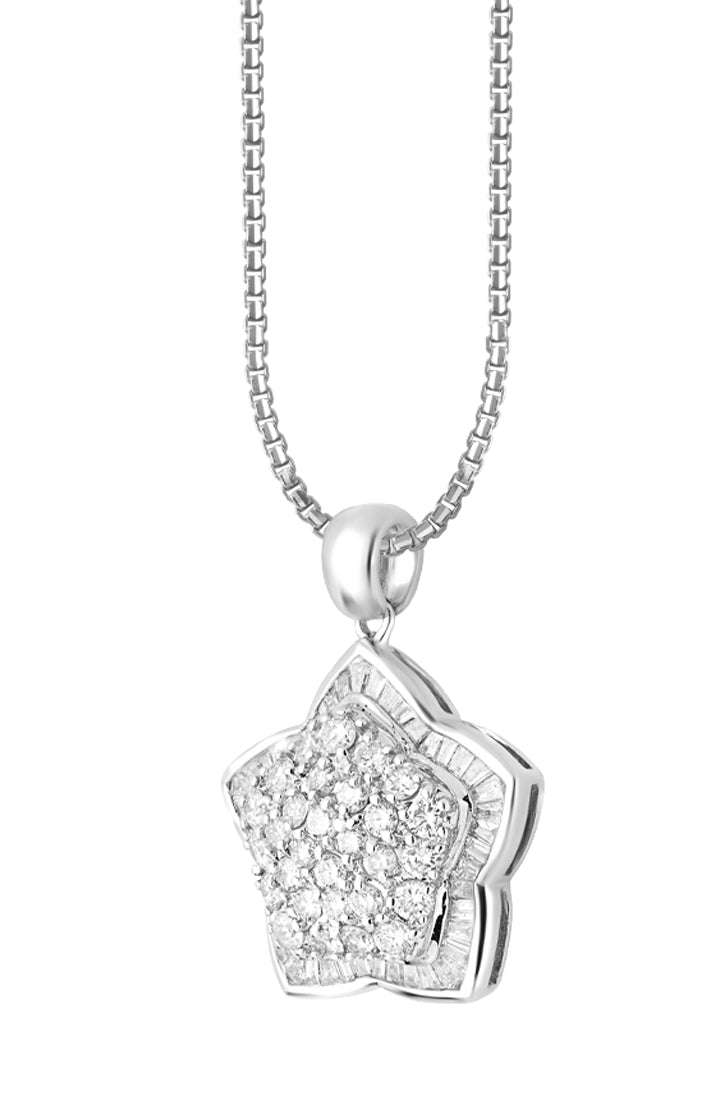 TOMEI Elegant Star Diamond Pendant, White Gold 750 (DP0005263)