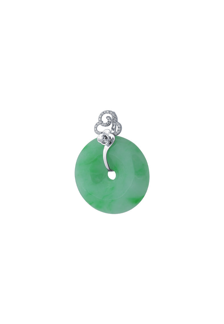 TOMEI Jade Of Completeness Pendant, White Gold 750