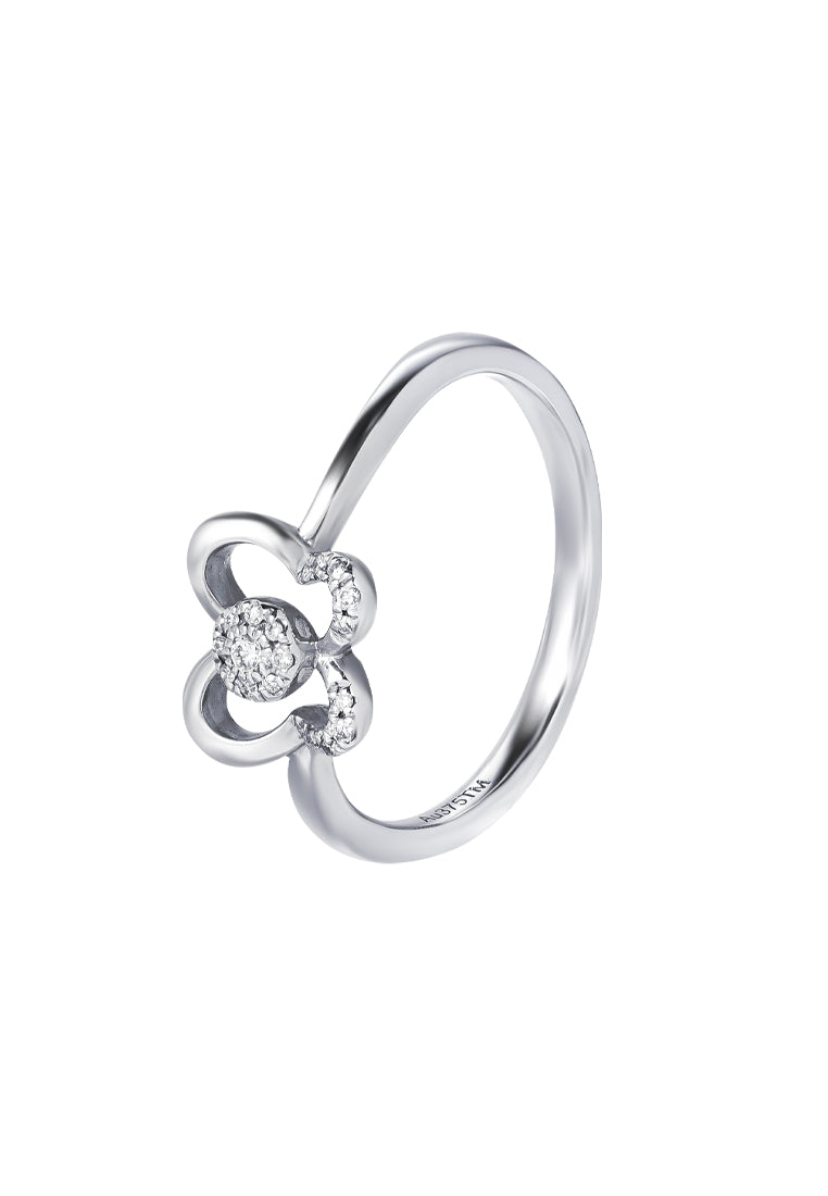 TOMEI Glamorous Butterfly Diamond Ring, White Gold 375