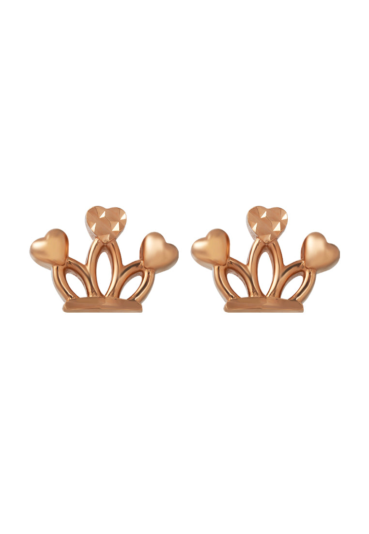 TOMEI Rouge Collection Crown Earrings, Rose Gold 750