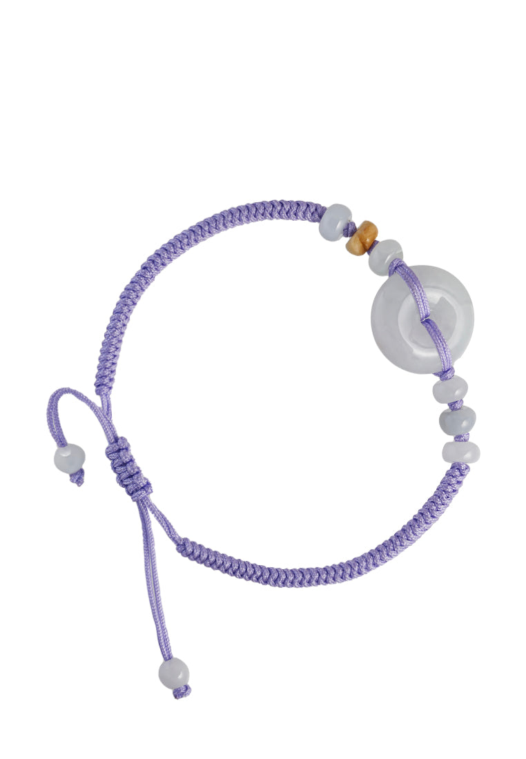 TOMEI [Online Exclusive] Natural Ping-An-Kou Jade with Purple Rope Bracelet