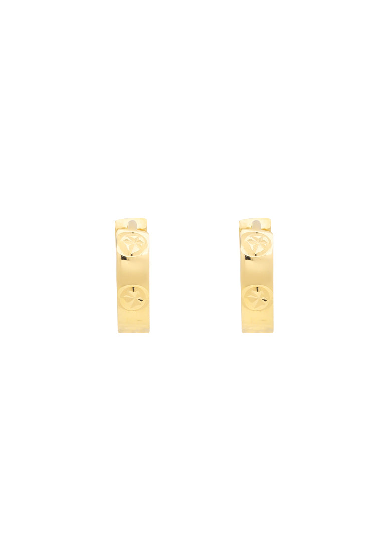 TOMEI Loop Earring, Rose/Yellow Gold 585