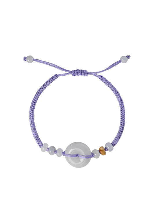 TOMEI [Online Exclusive] Natural Ping-An-Kou Jade with Purple Rope Bracelet