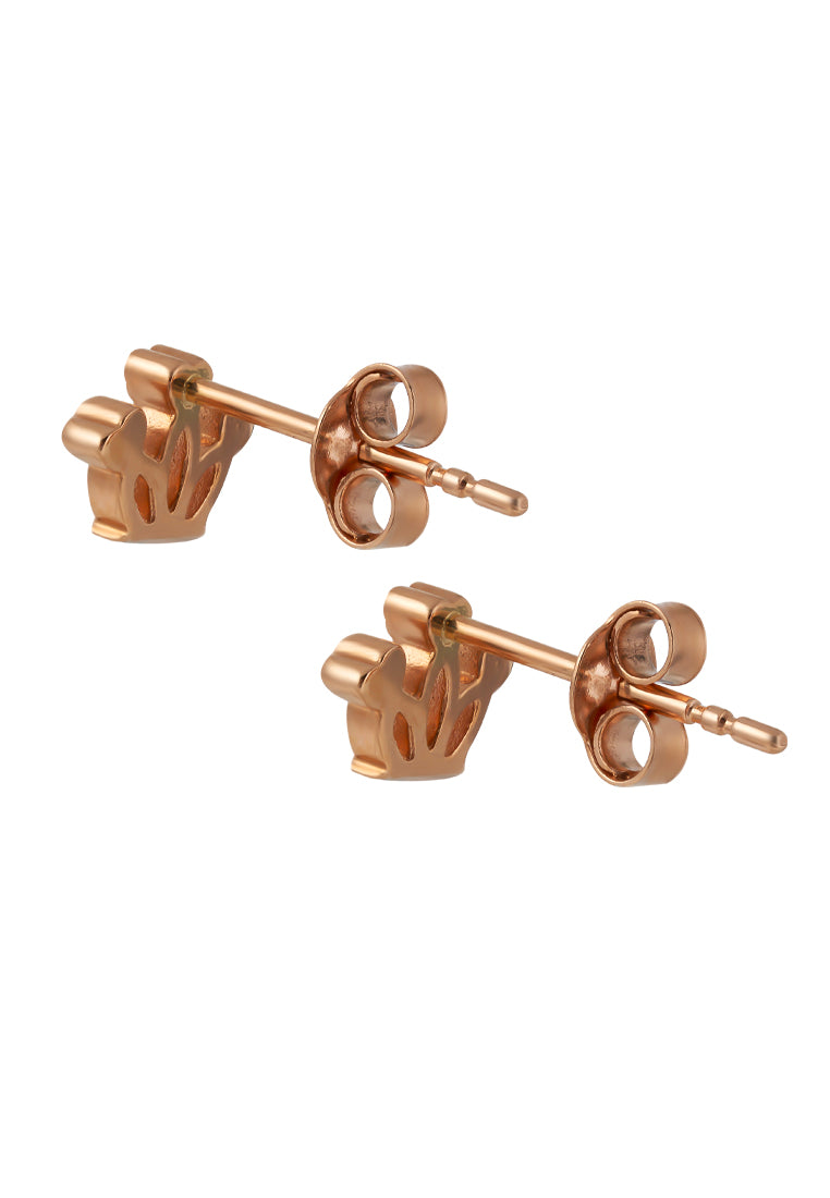 TOMEI Rouge Collection Crown Earrings, Rose Gold 750