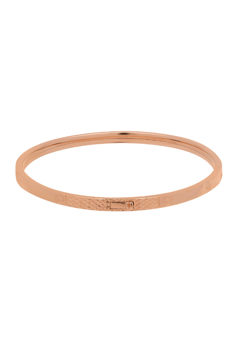 TOMEI Rouge Collection Dwi-sided Laser Bangle, Rose Gold 750