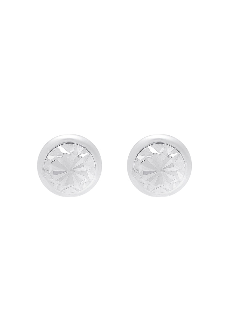 TOMEI Belly Button Earrings, White Gold 585