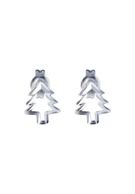 TOMEI Christmas Tree Earrings, White Gold 585