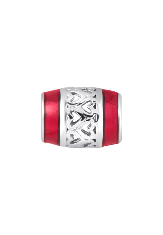 TOMEI Charm of Barrel with Interlaced Love Vibes | White Gold 585 (14K) (P5648)