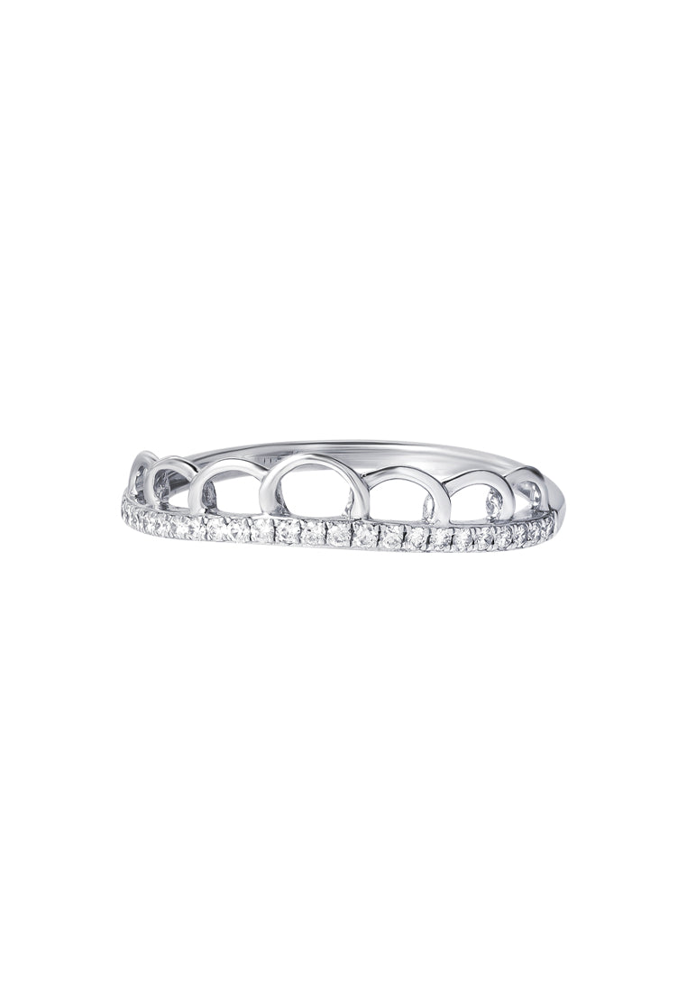 TOMEI Pavo Collection Diamond Ring, White Gold 375
