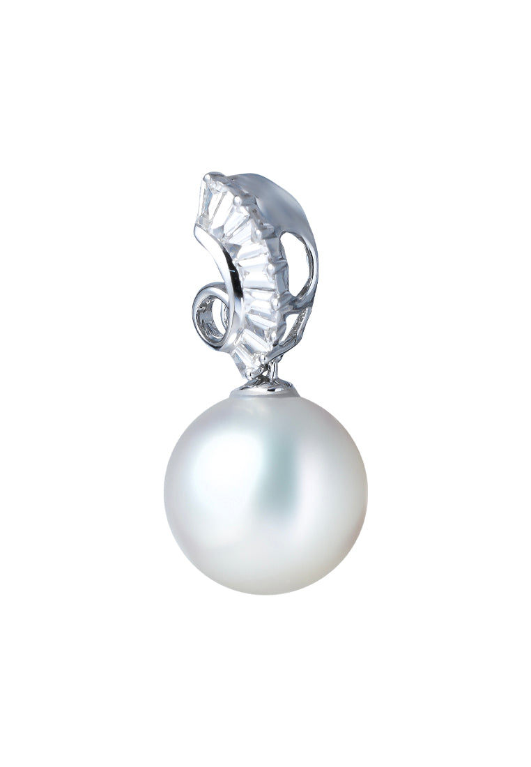 TOMEI Pearl Pendant, White Gold 750