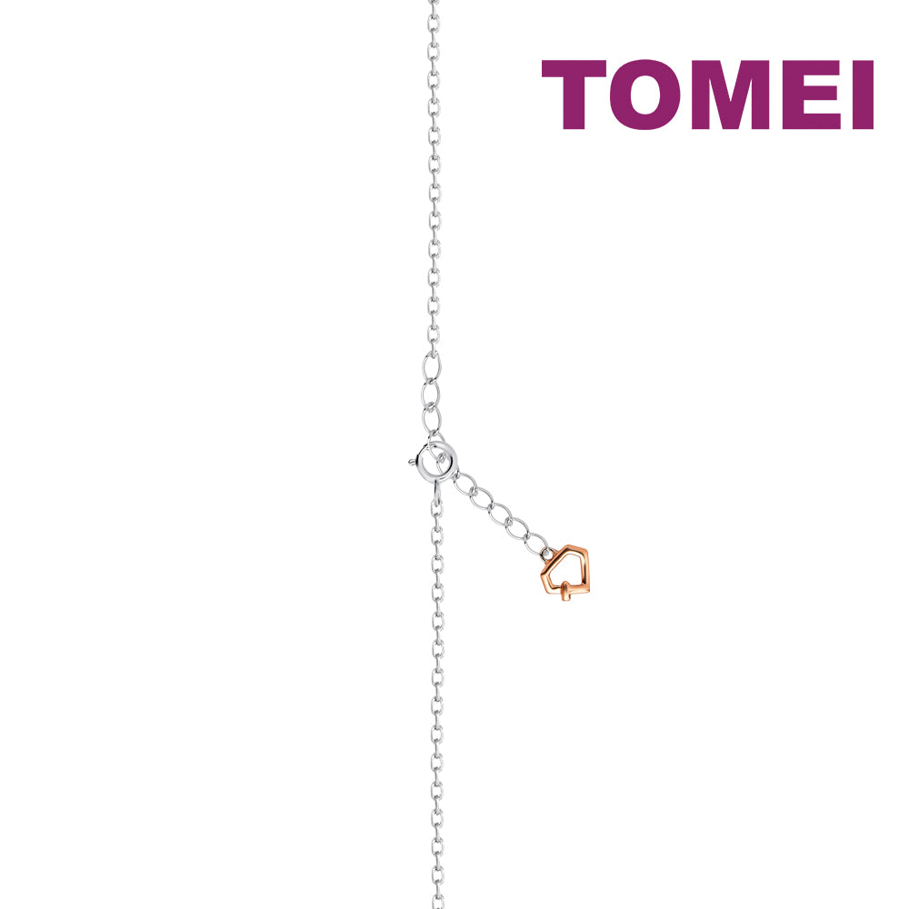 TOMEI Rosy Winter Collection Diamond Necklace, White+Rose Gold 585