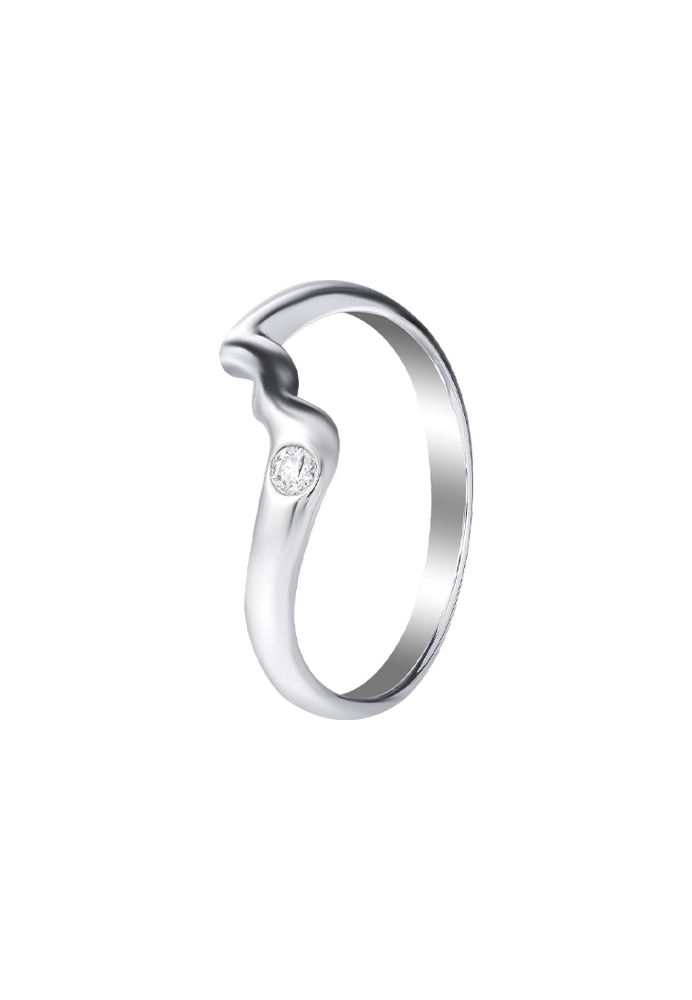 TOMEI Abstract Motifs Diamond Ring, White Gold 375