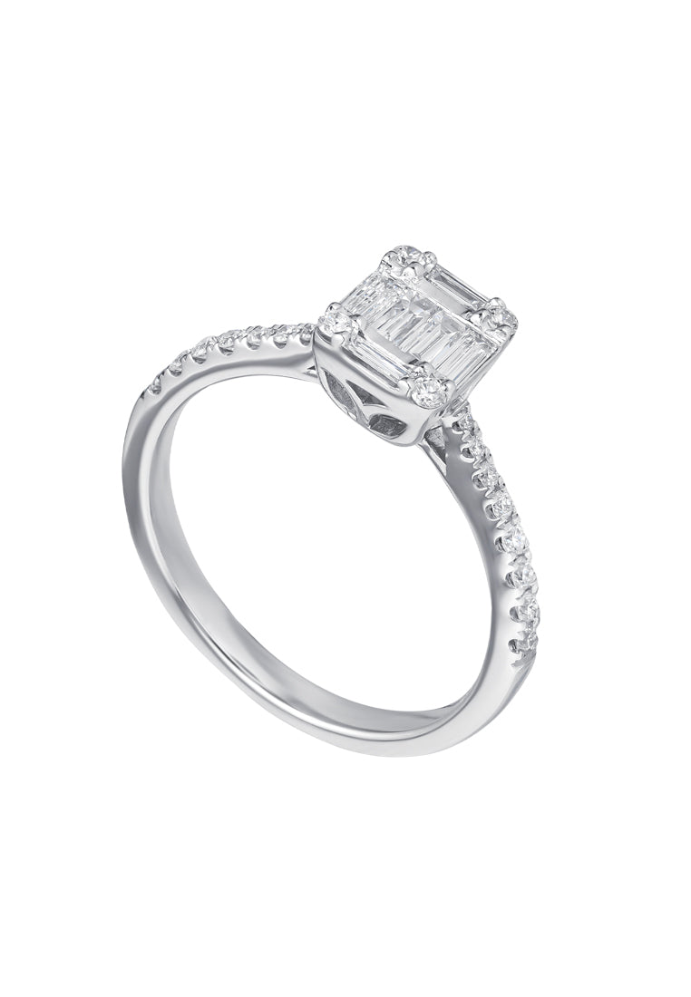 TOMEI Diamond Ring, White Gold 750