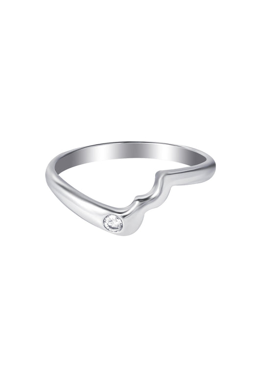 TOMEI Abstract Motifs Diamond Ring, White Gold 375