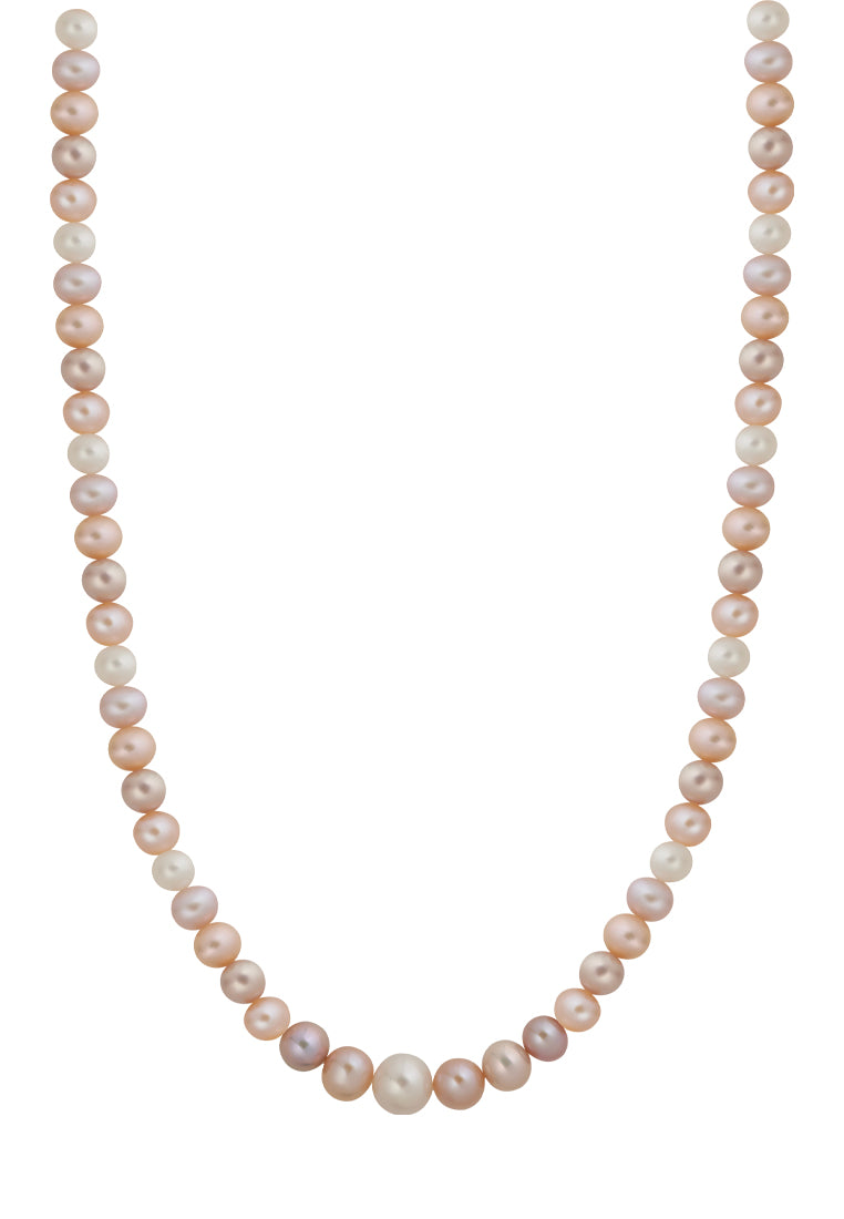 TOMEI Pearlfect Love Single Strand Necklace I Natural Mixed Pink