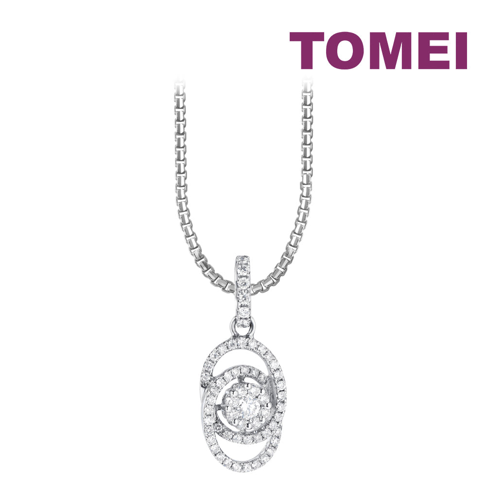 TOMEI Diamond Pendant, White Gold 750