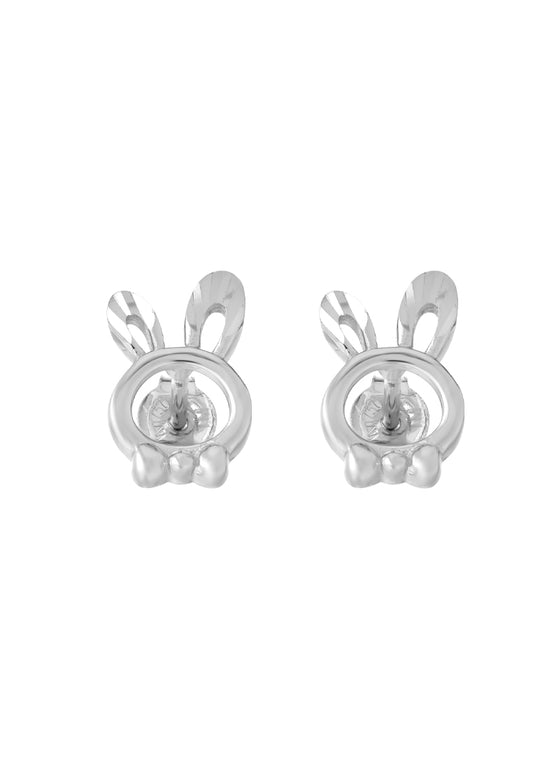 TOMEI Cutie Rabbit Earrings, White Gold 750